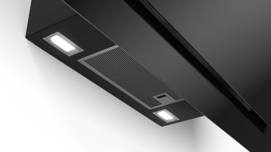 Serie | 4 Duvar Tipi Davlumbaz 90 cm Siyah Cam Yüzey